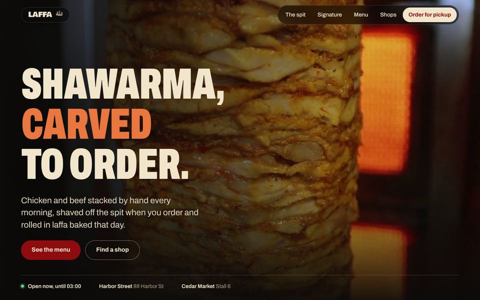 NERO Laffa, broche de shawarma