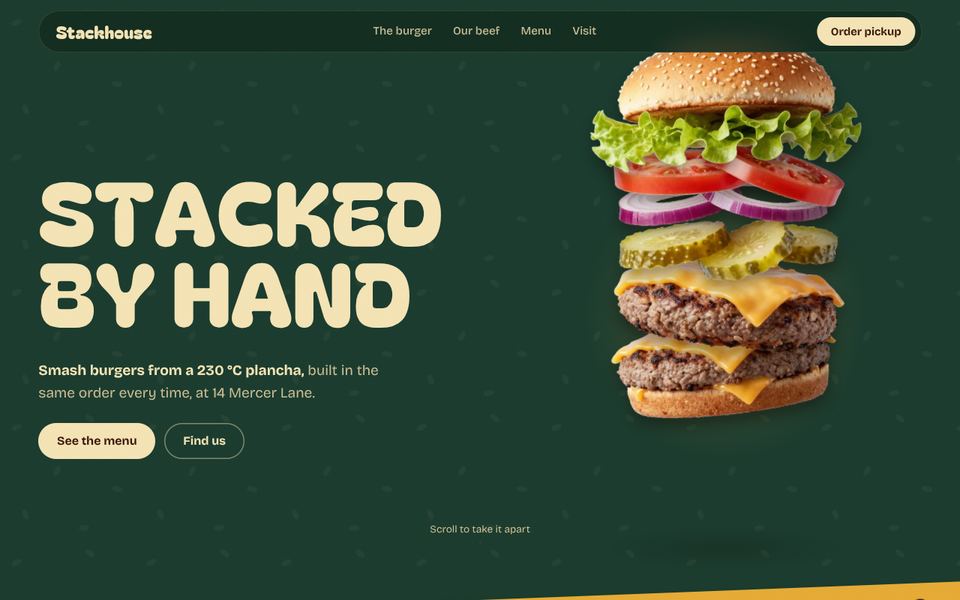 NERO Stackhouse, burger empilé